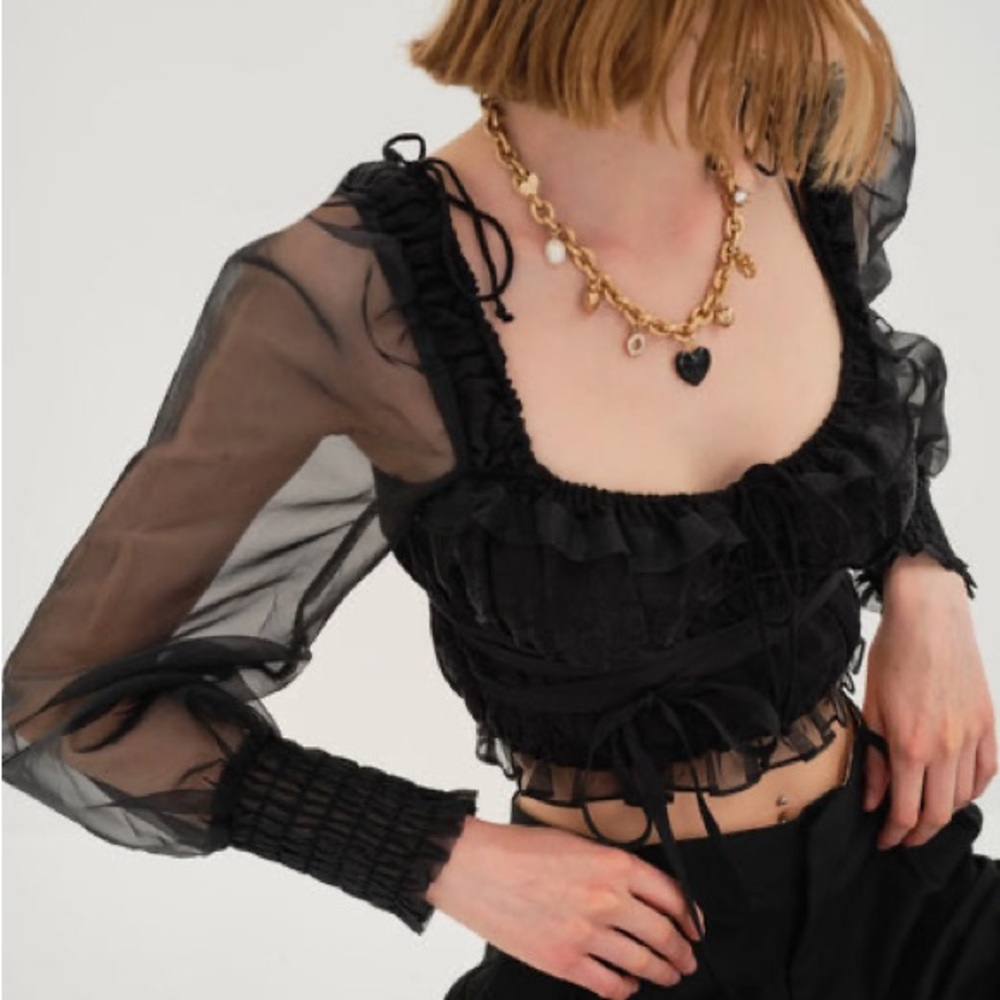 NWT FL&L GABRIELLE TOP XS BLACK